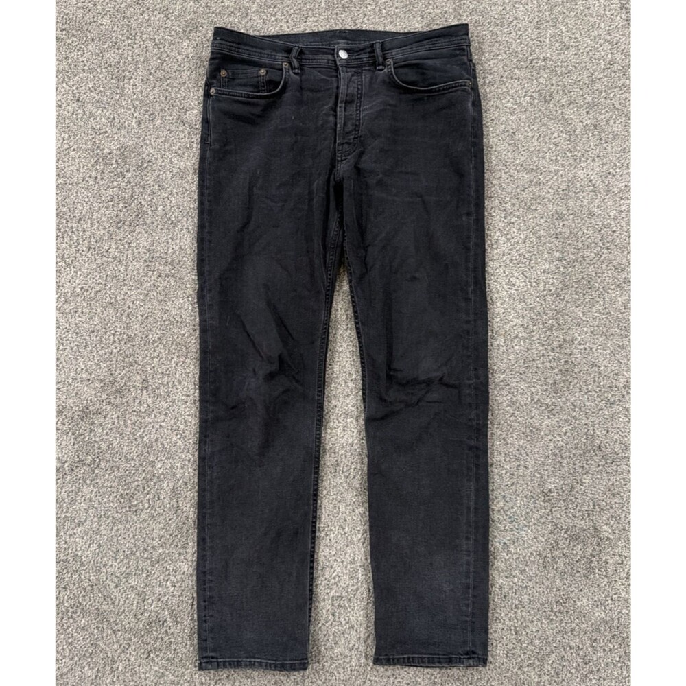 Acne Studios Black Jeans Mens 31 Faded Straight Denim 34x29 Actual